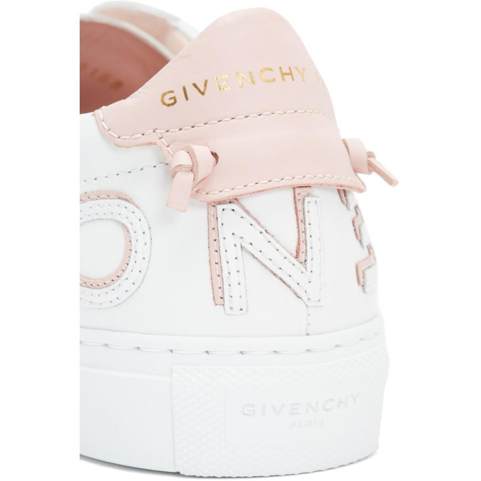 givenchy white & pink urban knots sneakers