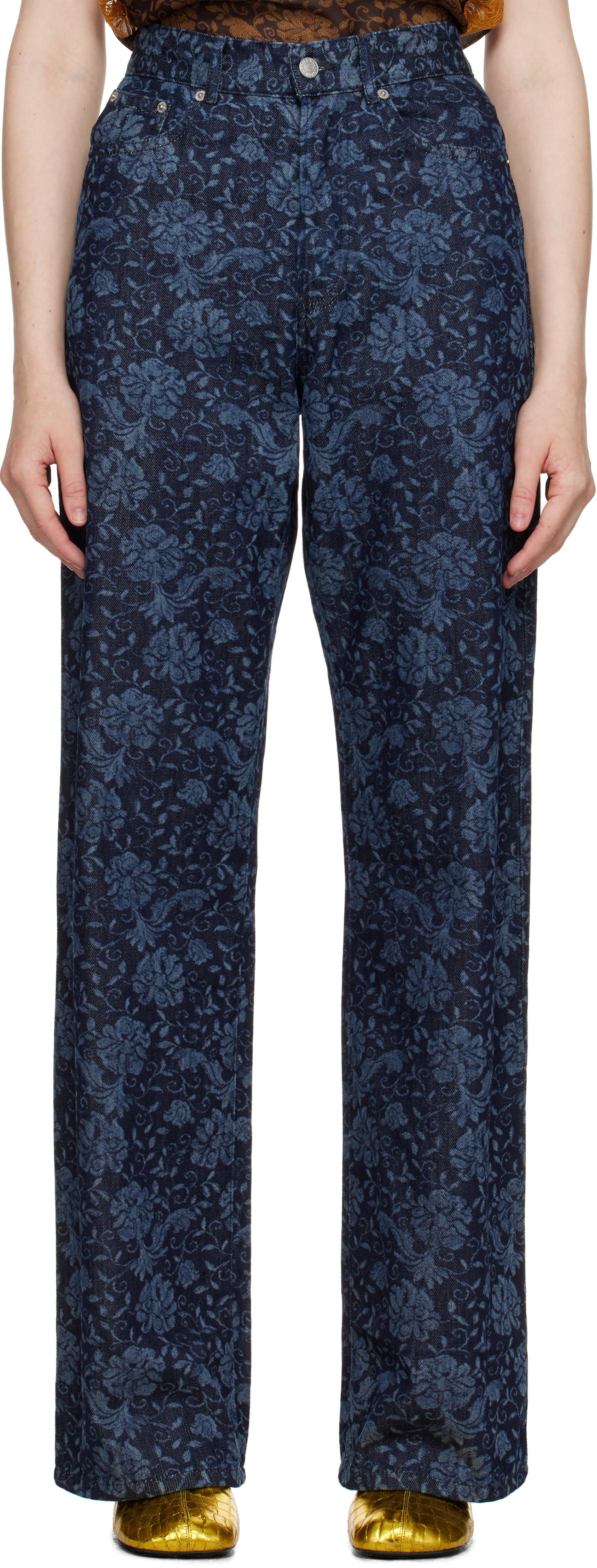 【関税込み】Dries Van Noten ネイビー ストレートジーンズ 関税込み】Dries Van Noten ネイビー ストレートジーンズ (Dries