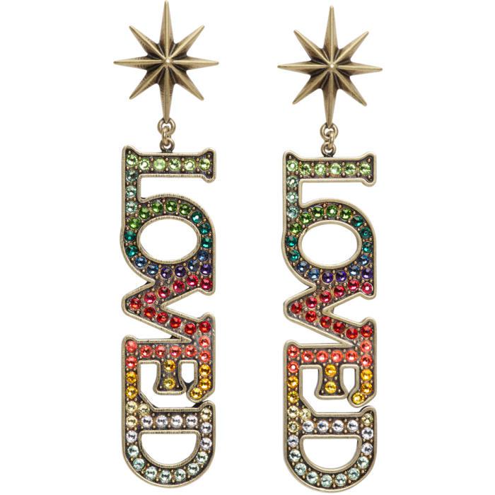 Gucci Gold Small 'loved' Earrings in Metallic - Lyst