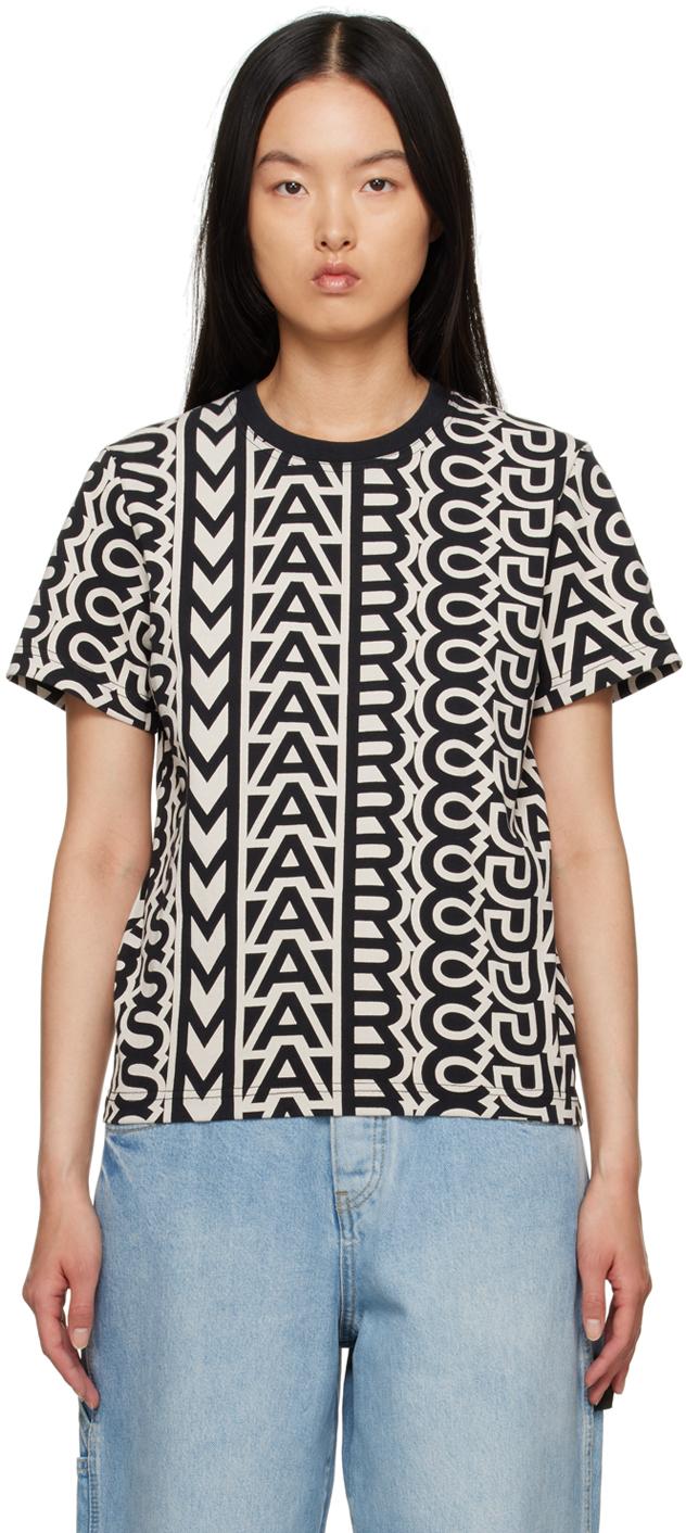 Marc Jacobs レディース ブラック & The Monogram Baby Tee T Marc Jacobs レディース ブラック & The Monogram Baby Tee T