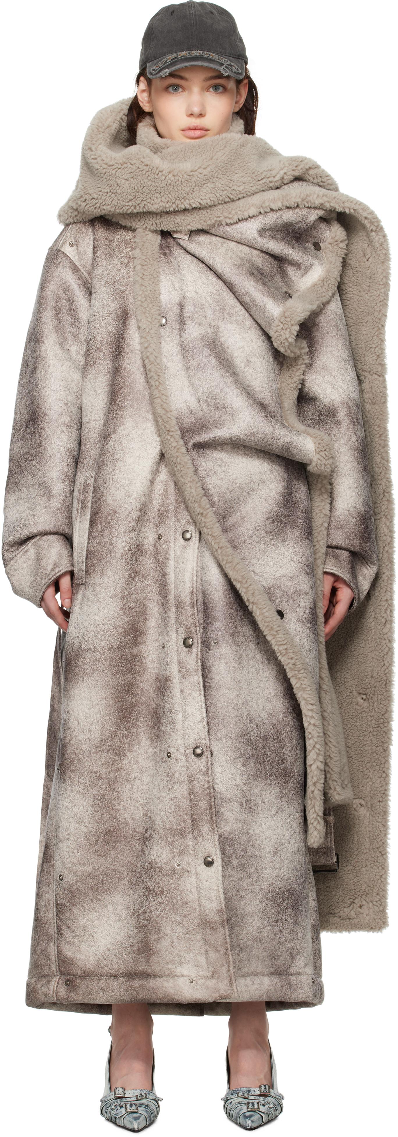 Y. Project Snap Off Panel Aviator Faux-shearling Coat in Black | Lyst