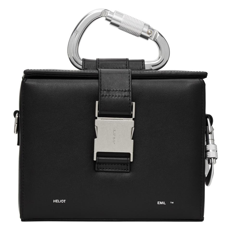 HELIOT EMIL Leather Black Box Messenger Bag for Men | Lyst
