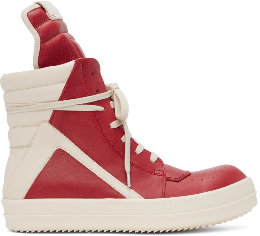 RICK OWENS◆ Porterville Mega Geobasket スニーカー カーキ Green & Off-White Porterville Geobasket Sneakers by Rick
