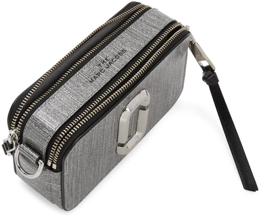 Marc Jacobs Silver Small Snapshot Glitter Camera Bag