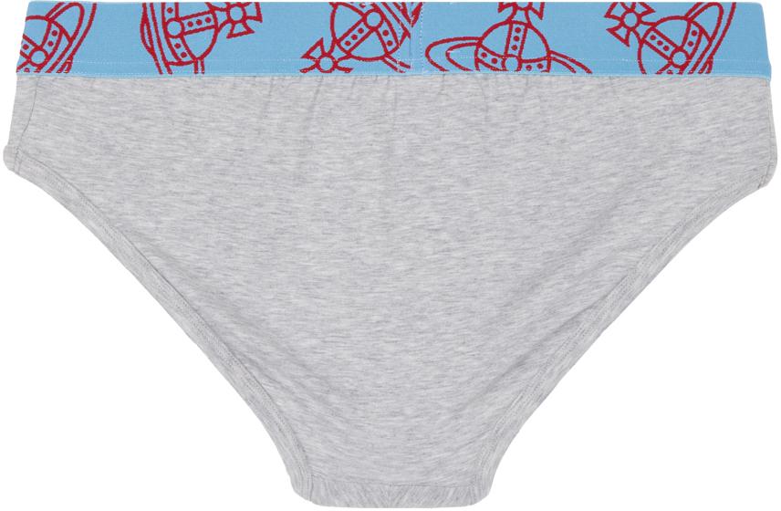 Vivienne Westwood メンズ グレー マルチカラー Orb ブリーフ 3 Vivienne Westwood メンズ グレー マルチカラー Orb ブリーフ 3