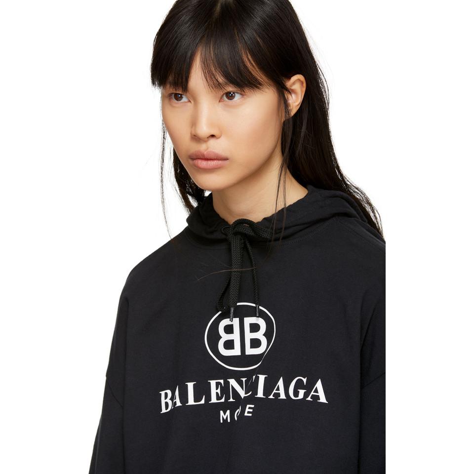 balenciaga black mode logo hoodie