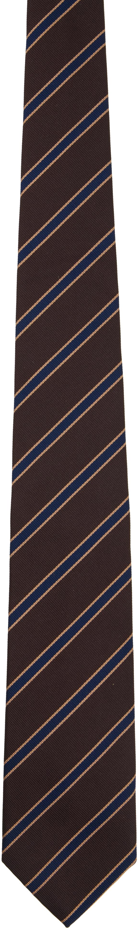 AURALEE Silk Stripe Tie in Black for Men | Lyst