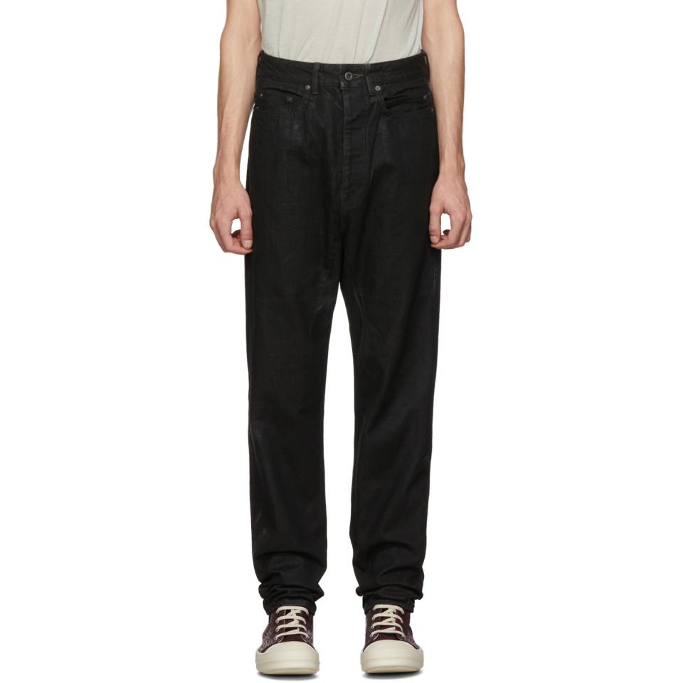 Rick Owens Drkshdw Denim Black Wax Collapse Long Jeans for Men Lyst