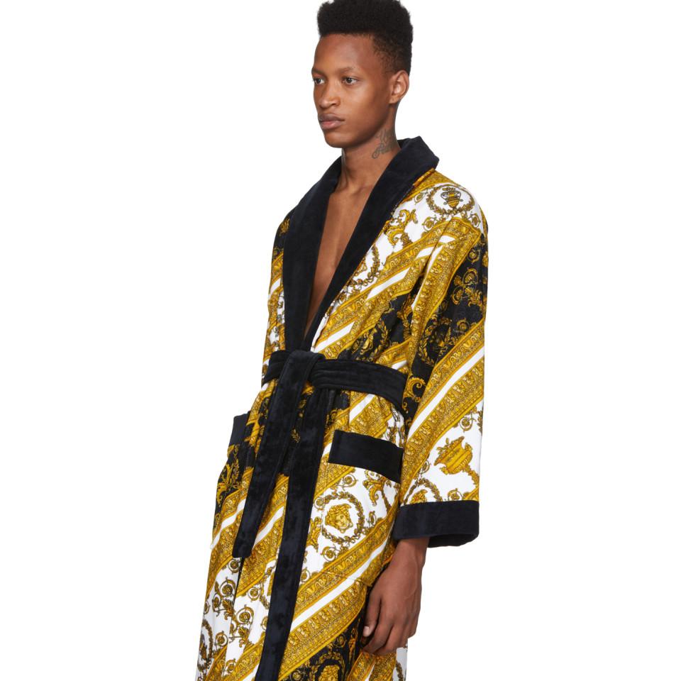 Versace White And Gold I Heart Baroque Robe for Men | Lyst