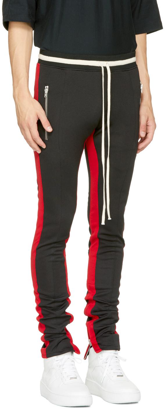 red stripe track pants