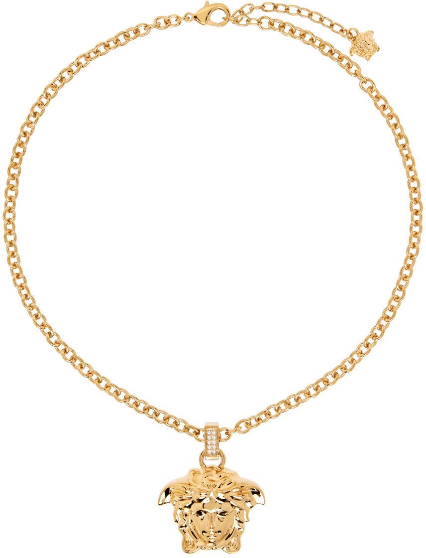 Versace レディース ナチュラル ゴールド ラインストーン ラ 