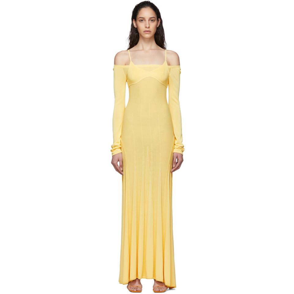 Jacquemus Yellow La Robe Maille Valensole Dress | Lyst