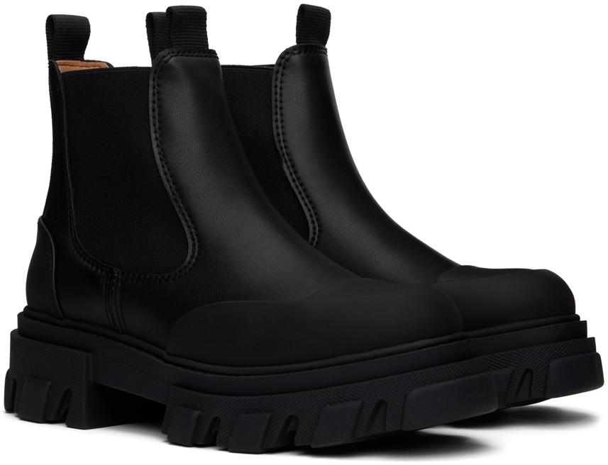 新品GANNI Low Chelsea Boot Black Stitch 37 Ganni Stitch Cleated Low Chelsea Boots in Black | Lyst