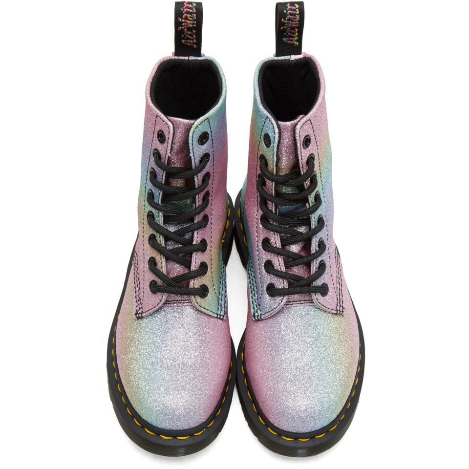 Dr. Martens Multicolor Pascal Rainbow Glitter Boots | Lyst Australia