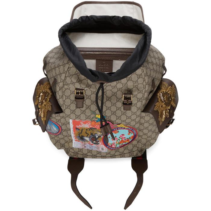 Gucci x Disney Donald Duck Backpack Mini GG Supreme Beige/Ebony