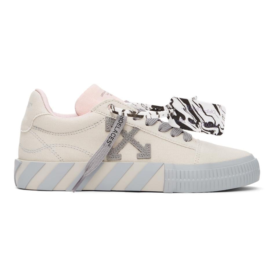 Off-White c/o Virgil Abloh Beige And Grey Vulcanized Low Sneakers in Gray |  Lyst