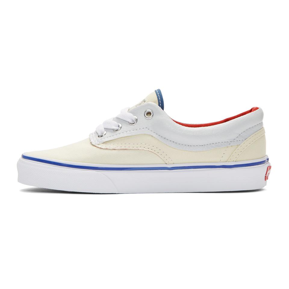 Vans Canvas Off-white And Navy Outside In Era Sneakers in Red for Men - Lyst