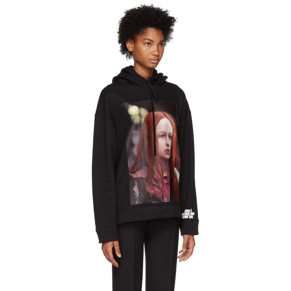 Pull A Capuche Noir Detlef Classic Christiane F Coton Raf Simons En Coloris Noir Lyst Pull A Capuche Noir Detlef Classic Christiane F Coton Raf Simons En Coloris Noir Lyst