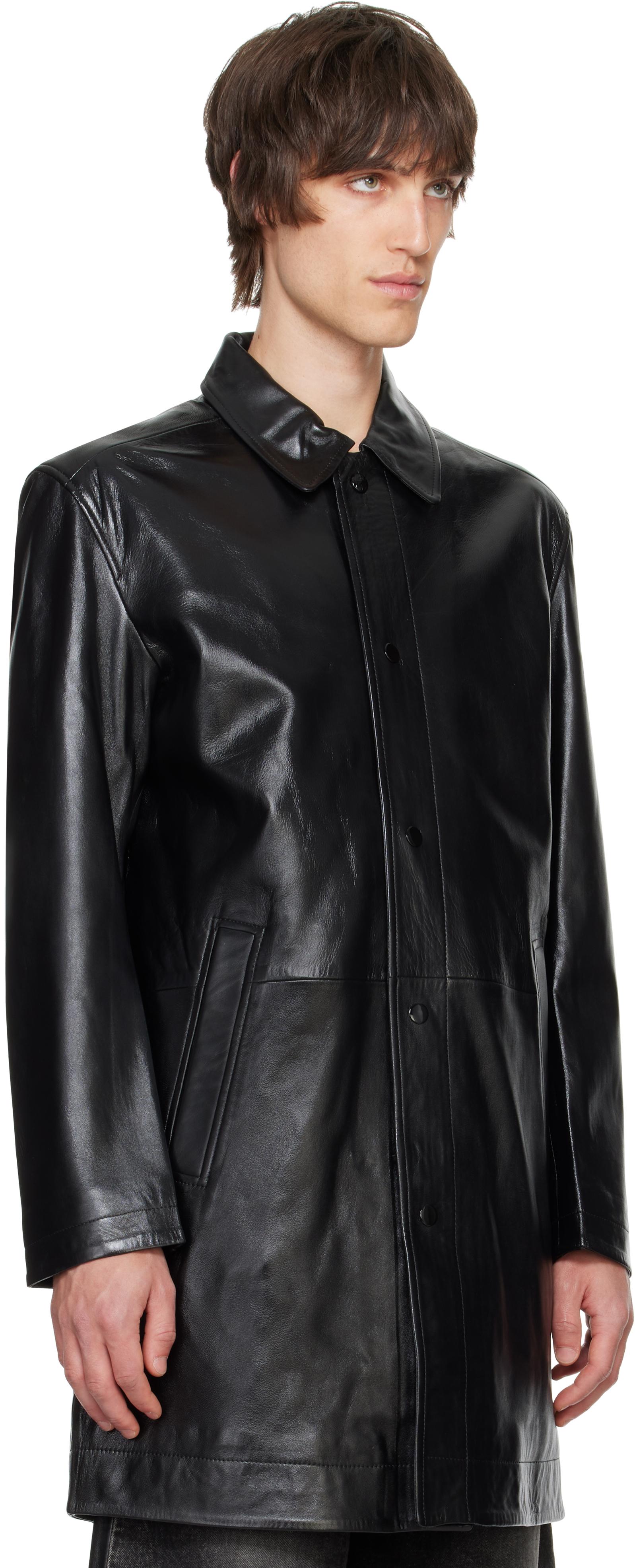 DIESEL メンズ ブラック L-Cordier レザージャケット ジャケット
