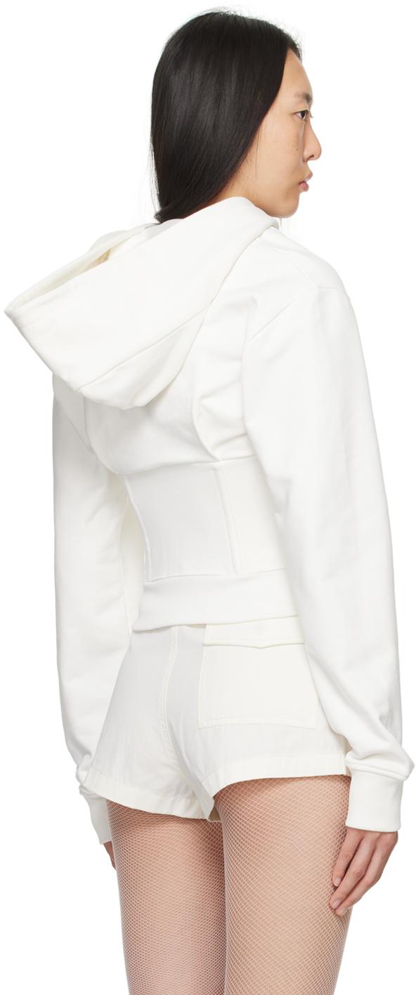 Dion Lee corset-bodice organic cotton hoodie - Grey