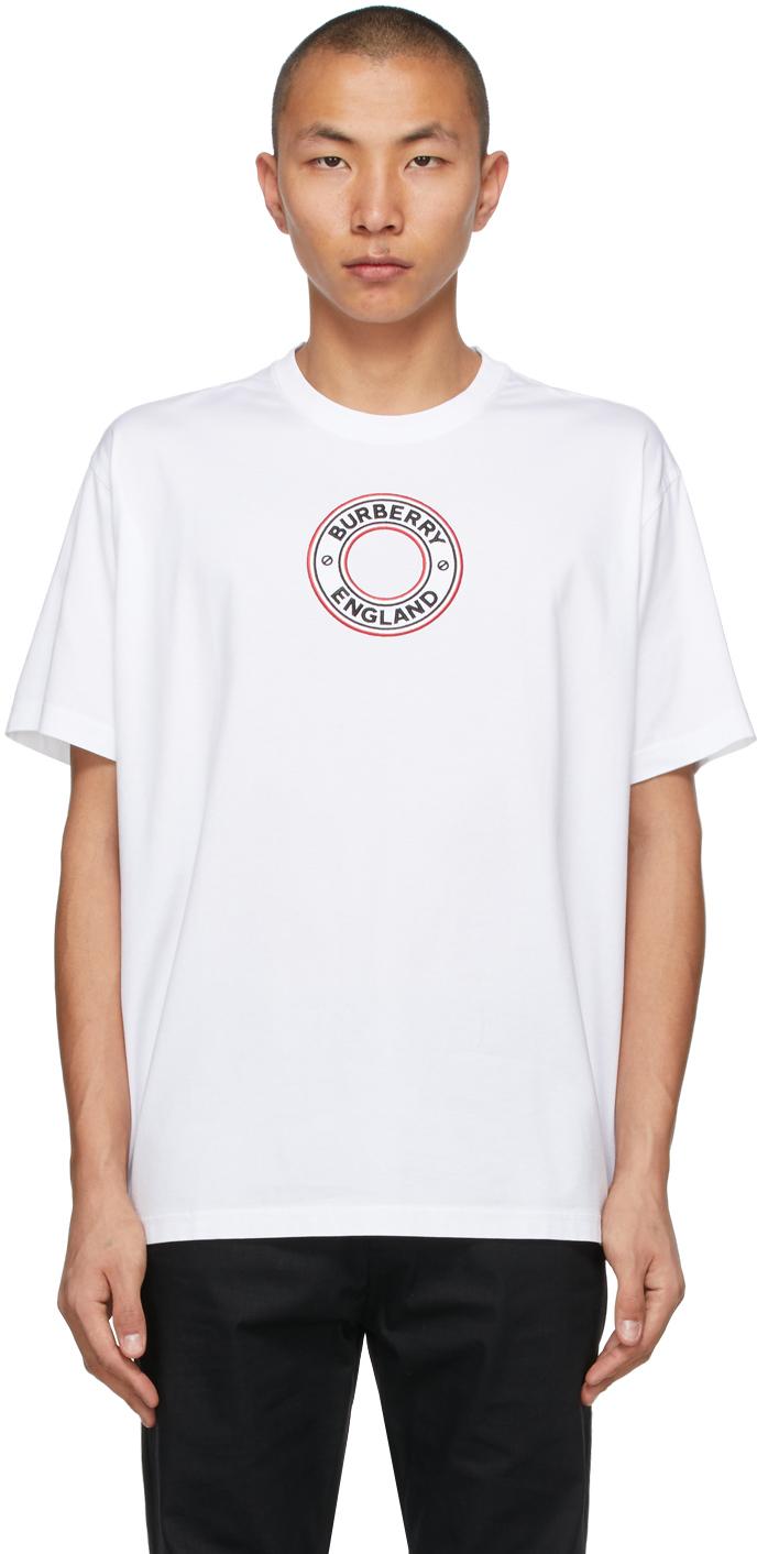 Burberry White Archway Embroidery Circle Logo T-shirt for Men | Lyst Canada