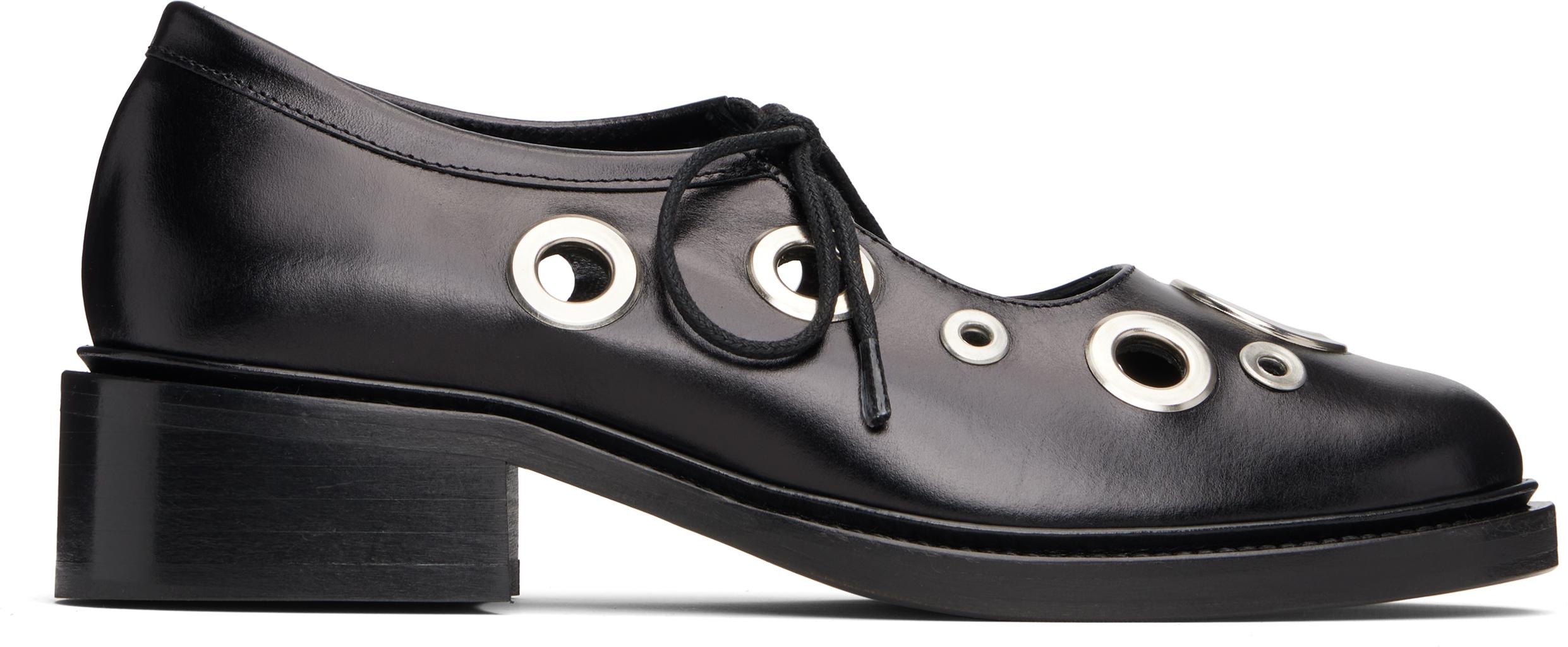 Nicole Salda a ブラック Fabiana Eyelet メリージェーン ブラック