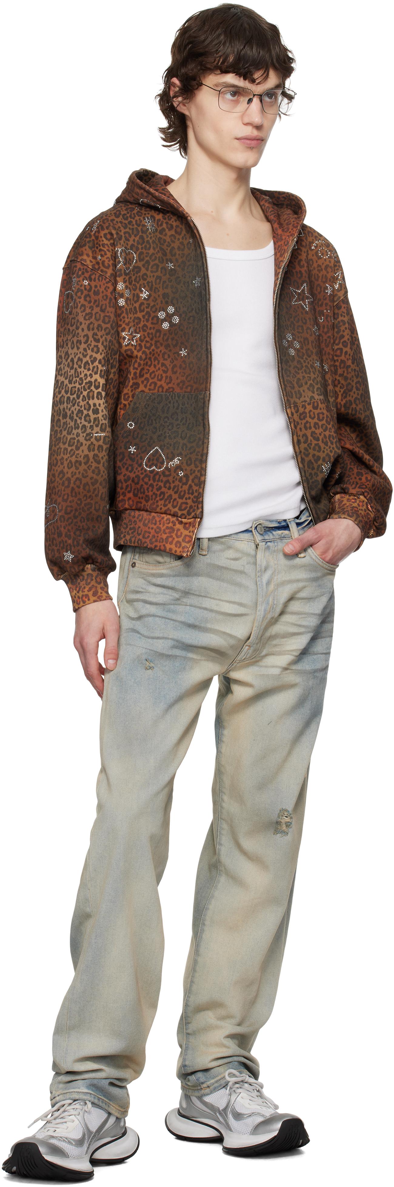 PRAYING Leopard Rhinstone Hoodie in Brown for Men | Lyst