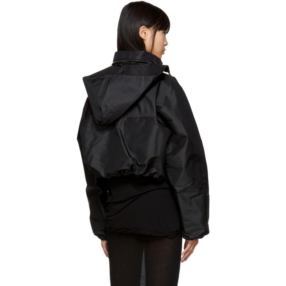 black cropped windbreaker jacket