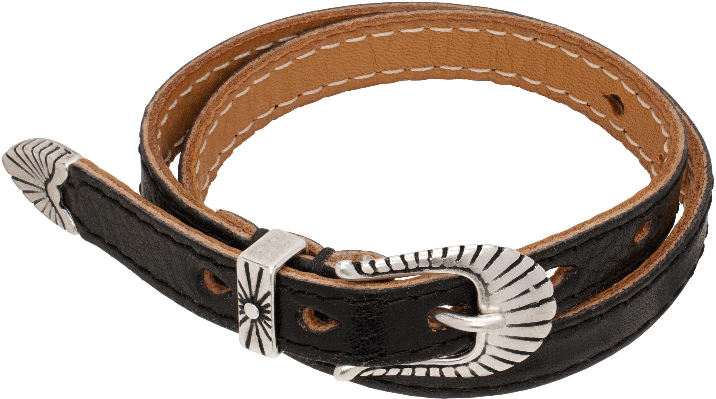 OUR LEGACY カウボーイラップアラウンドディープブラックレザー OUR LEGACY - COWBOY WRAP AROUND Deep Black Leather | River