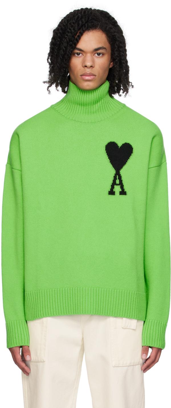 Col roule vert a logo ami de c ur Ami Paris pour homme en coloris Vert Lyst