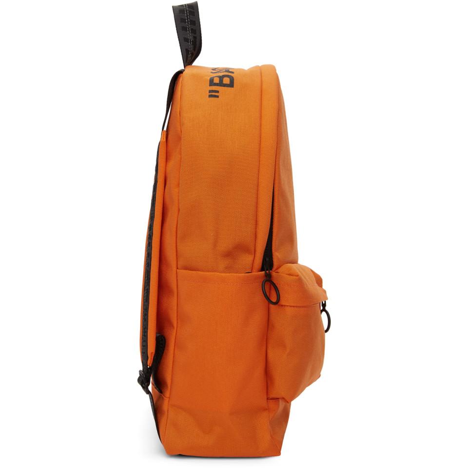 NWT OFF-WHITE C/O VIRGIL ABLOH Black Leather Logo Backpack Size OS $2300