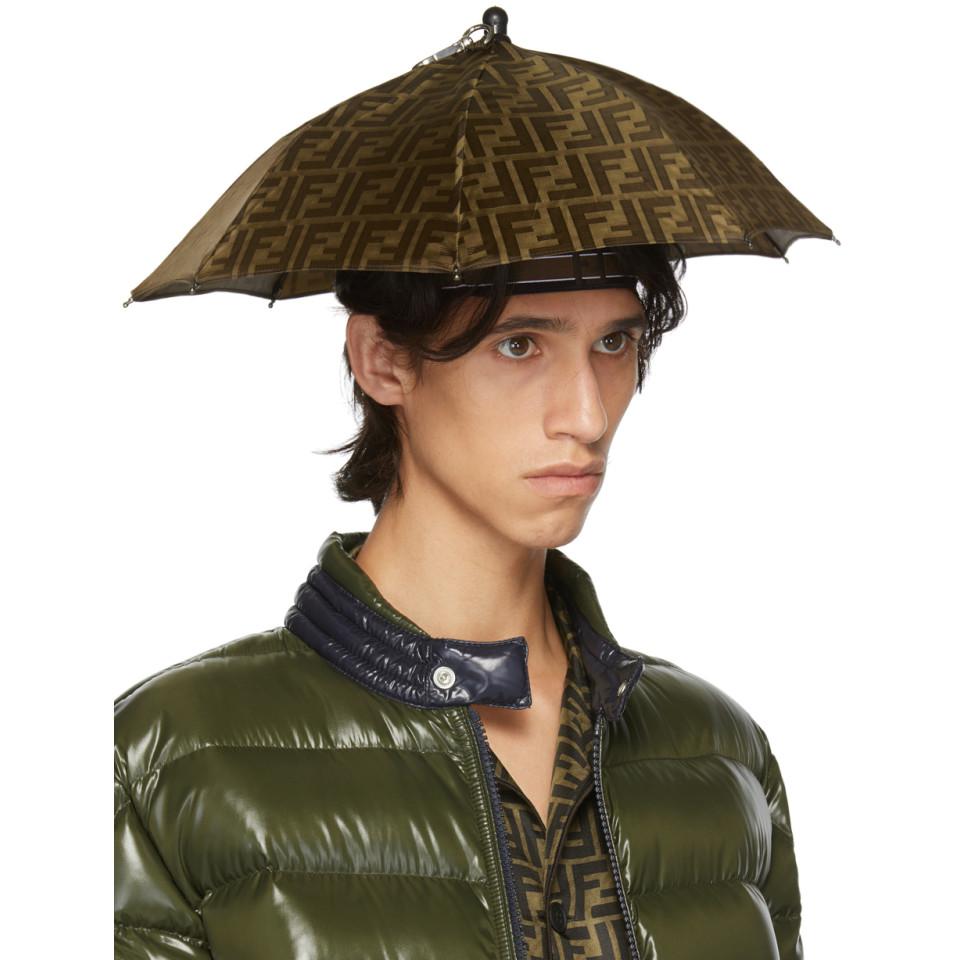 Gucci Horsebit print nylon umbrella in beige and brown