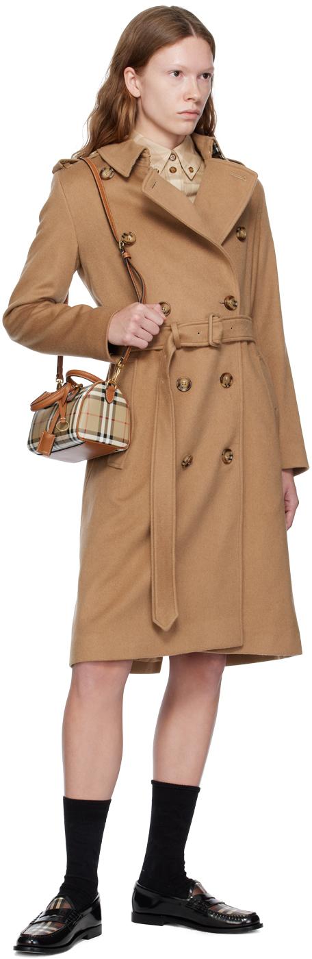 Burberry レディース ブラウン ミニ チェック ボウリング バッグ Burberry レディース ブラウン ミニ チェック ボウリング バッグ