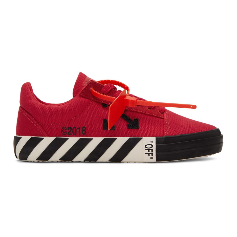 o Virgil Abloh Canvas Vulc Low Red 