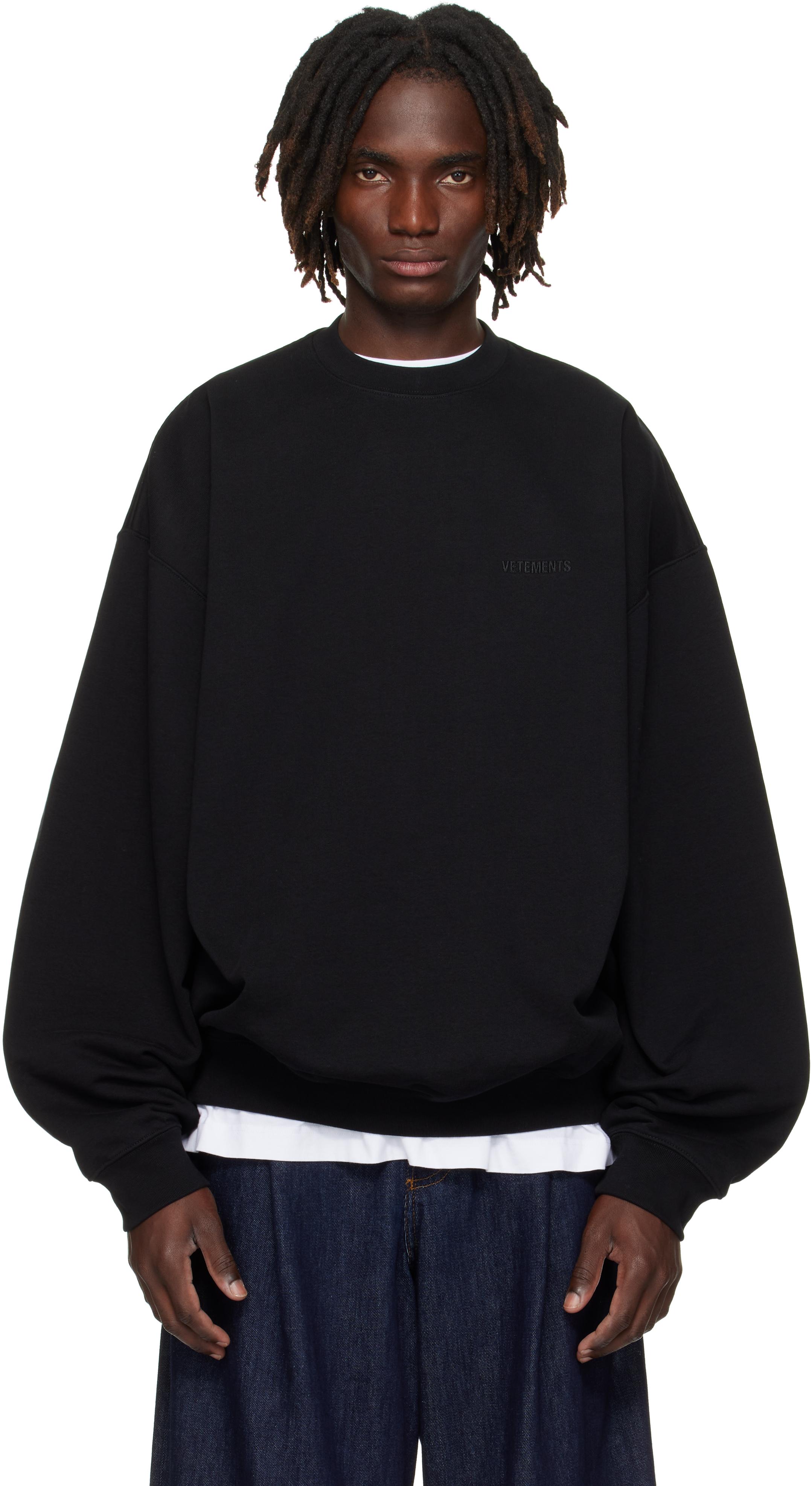 スウェット・トレーナー VETEMENTS Black Cotton Blend Oversize Sweatshirt VETEMENTS Black Cotton Blend Oversize Sweatshirt | italist