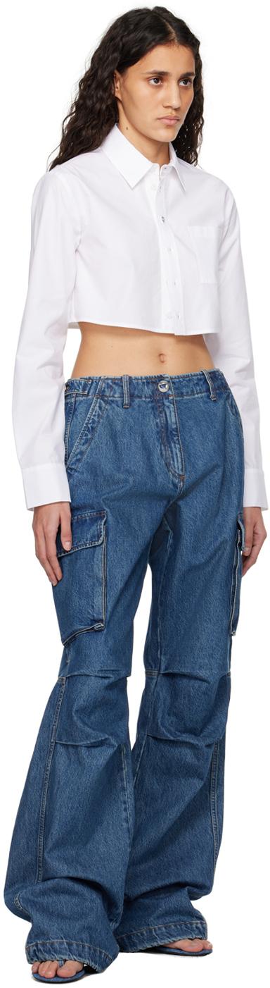 Coperni Denim Open Thong Heeled Sandals in Blue | Lyst