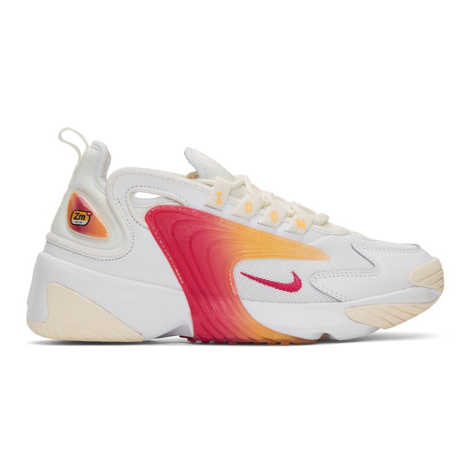 Nike Leather White And Pink Zoom 2k Sneakers | Lyst