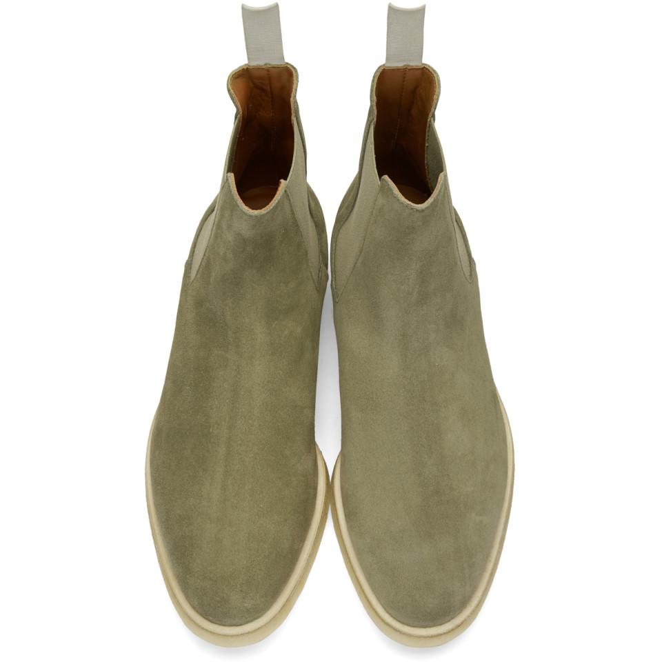 common projects chelsea boots taupe