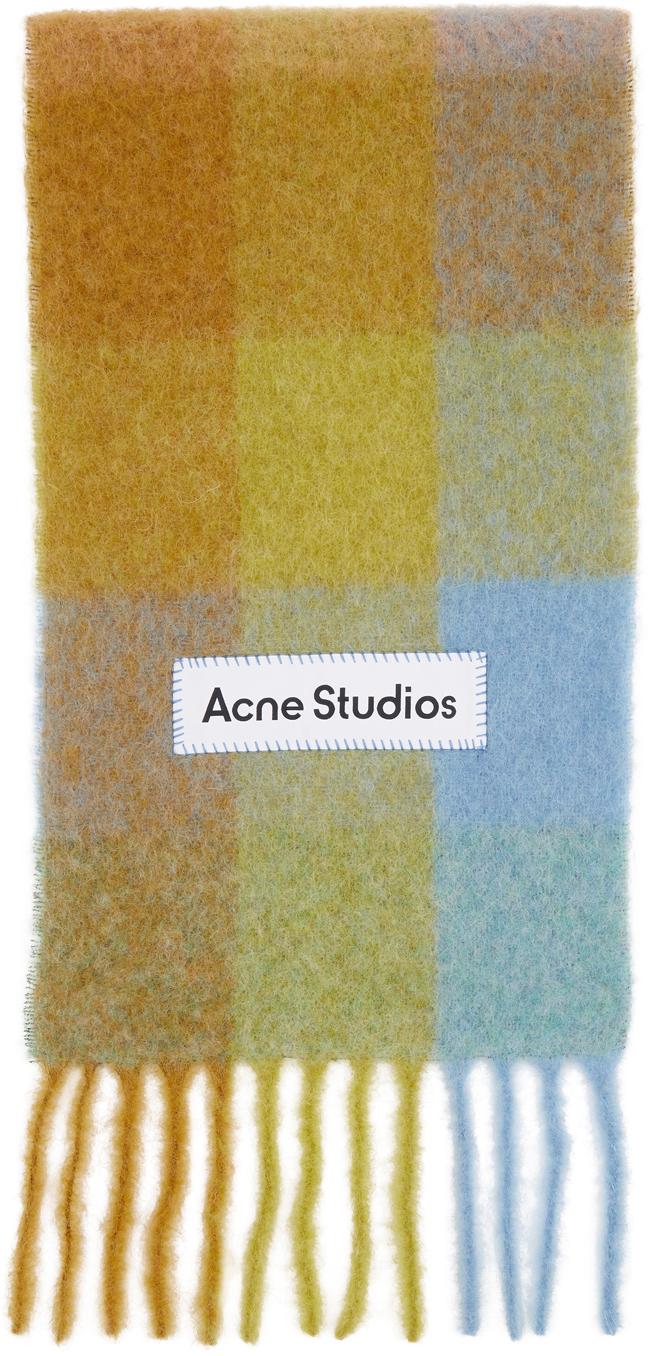 Acne Studios Wool Multicolor Alpaca & Mohair Large Check Scarf | Lyst