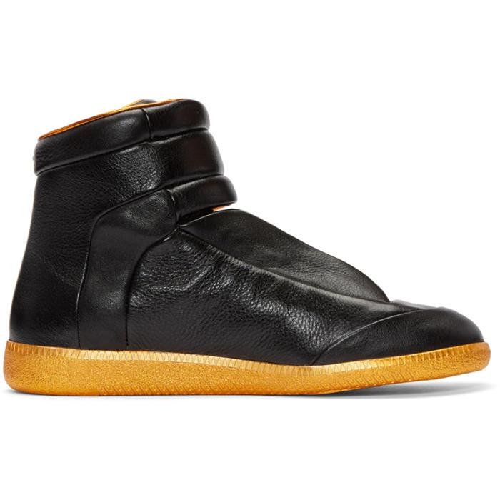 Maison Margiela Leather Black & Orange Future High-top Sneakers for Men ...
