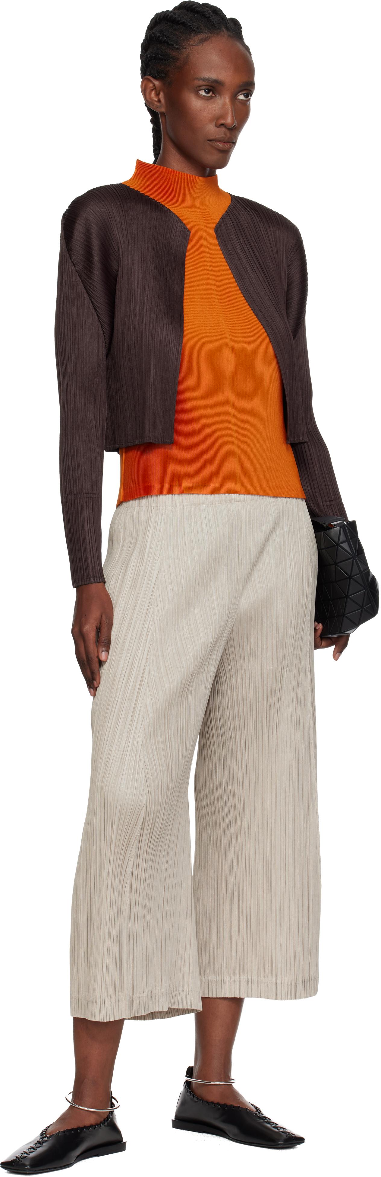 Pleats Please Issey Miyake Mist July Tank Top in Orange | Lyst