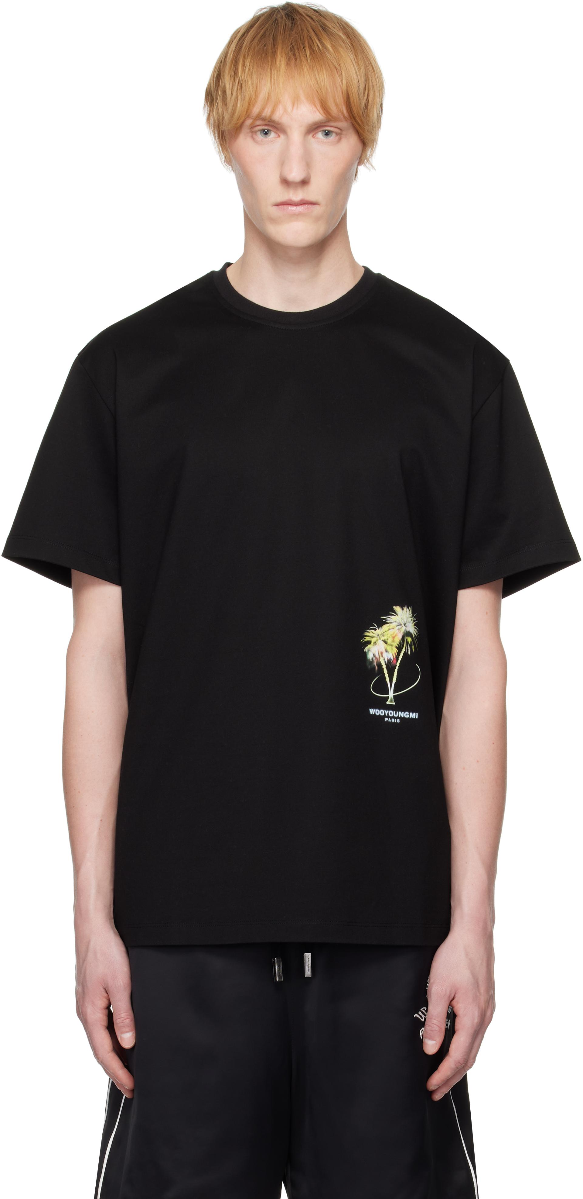 ★WOOYOUNGMI★ ブラック ストリング Tシャツ WOOYOUNGMIのブラック Shoulder Cut 長袖Tシャツがセール中