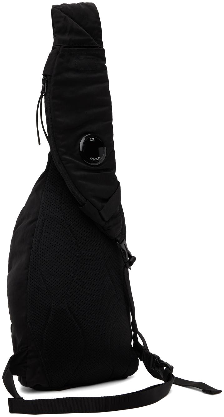 C.P. Company logo-embroidered slouchy messenger bag - Black