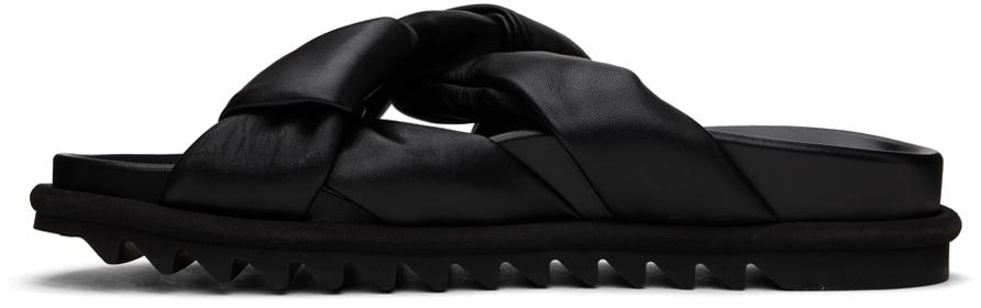 DRIES VAN NOTEN ブラック フローラルプリント レザーサンダル DRIES VAN NOTEN ドリスヴァンノッテン レザー ヒール サンダル