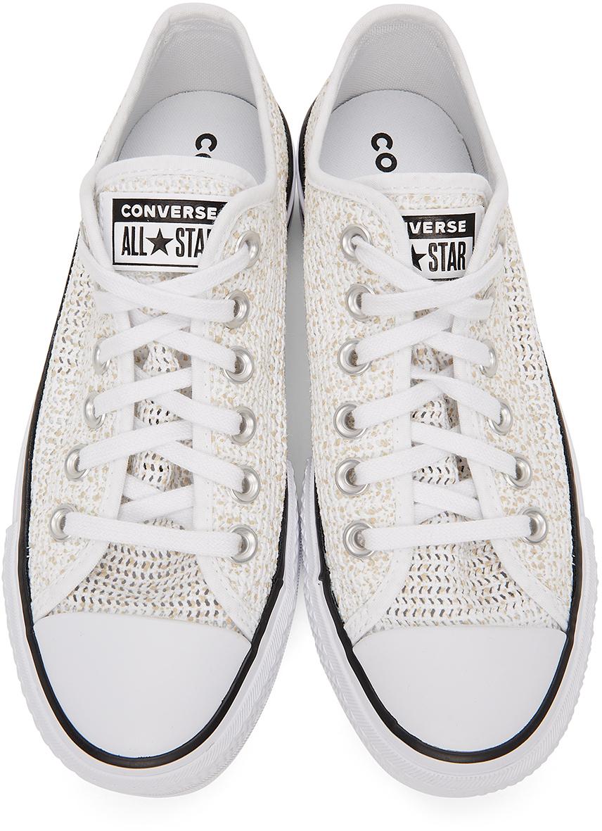 Converse Cotton Breathable Platform All Star Low Sneakers in White | Lyst