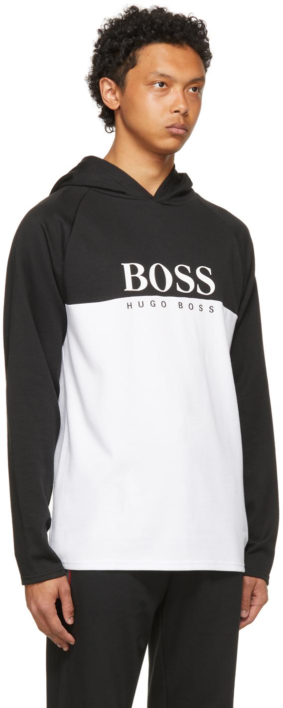 black and white hugo boss hoodie
