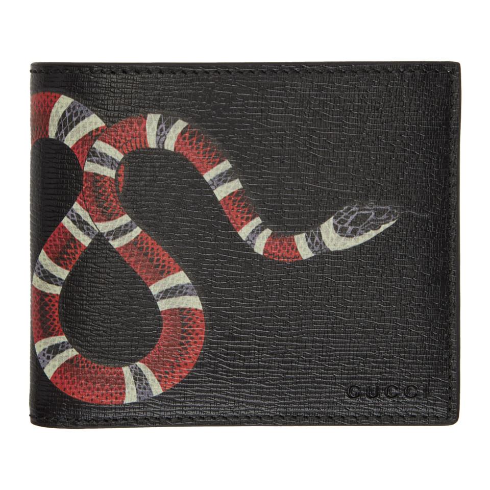 Gucci Black Leather Snake Wallet in Black for Men - Save 16% - Lyst