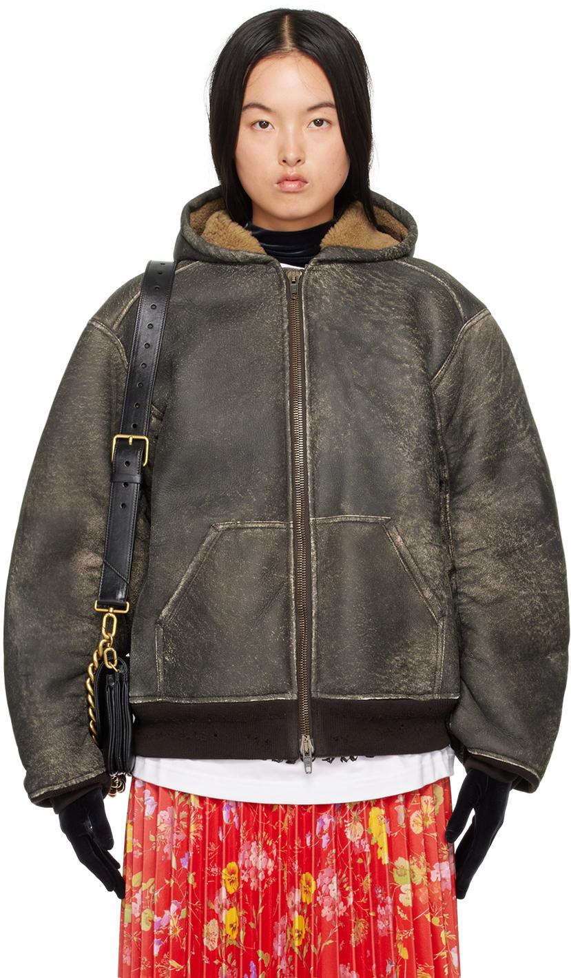 Balenciaga Zip Up Shearling Hoodie in Grey Lyst UK