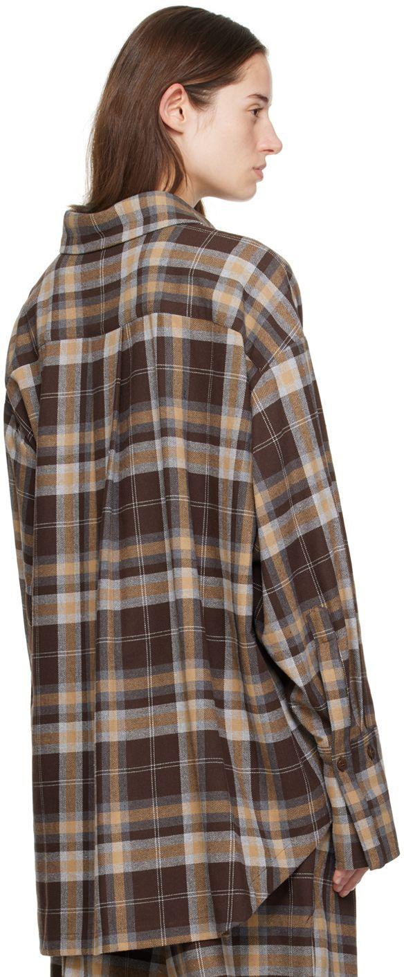 The Attico Diana logo-print cotton shirt - Brown