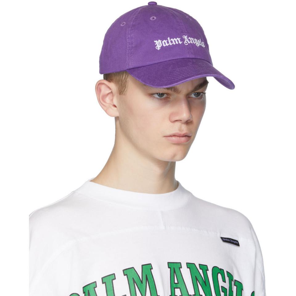 Palm Angels Cotton Purple Logo Cap for 